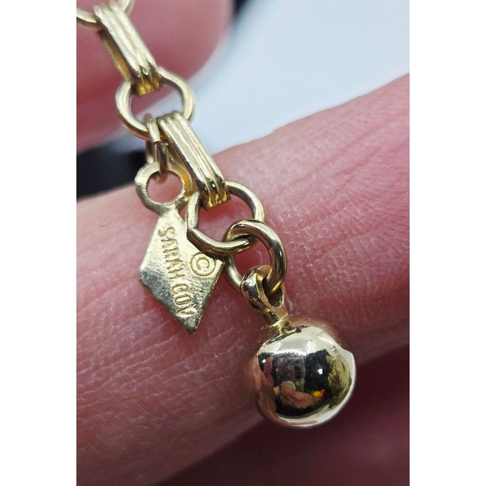 Gold-Tone Sarah Coventry Celestial Necklace Bracelet & Earrings Set With Rhinest - Picture 4 of 10